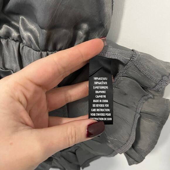 NEW Forever 21 Gray Silky Babydoll Tank Size Small - Picture 5 of 6